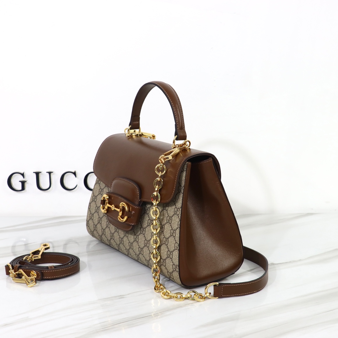 GUCCI-Horsebit 1955 series medium-sized handbag