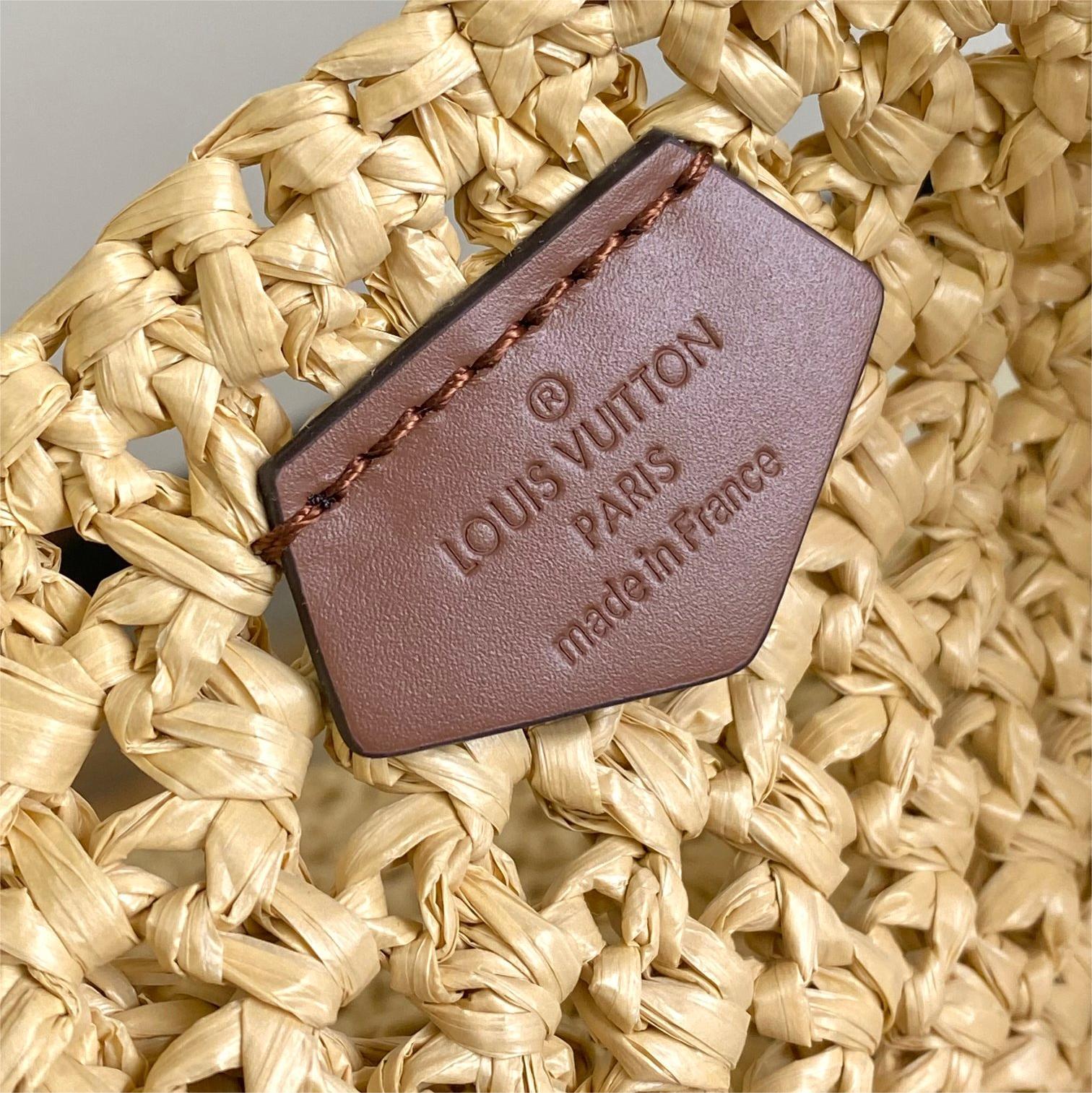 LV-By The Pool Series Lafite Grass Woven Tote Bag