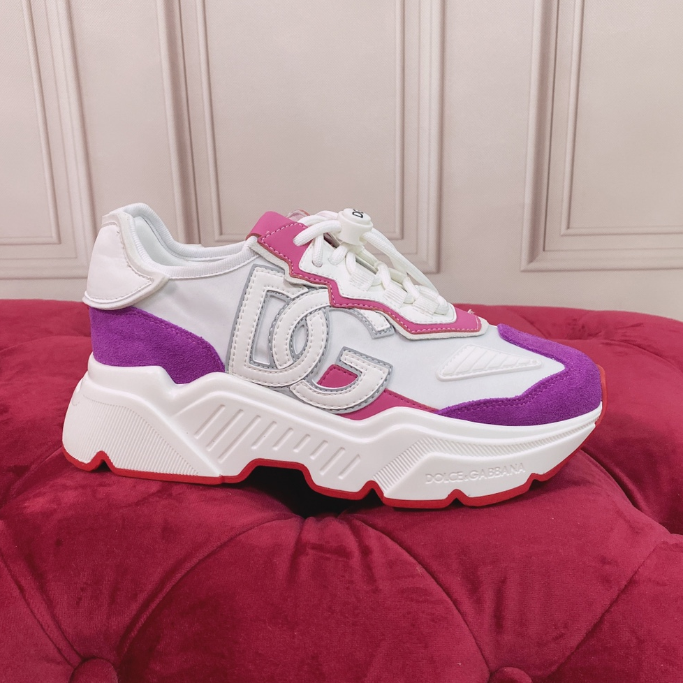 DOLCE & GABBANA - daymaster fabric Leather Sneakers