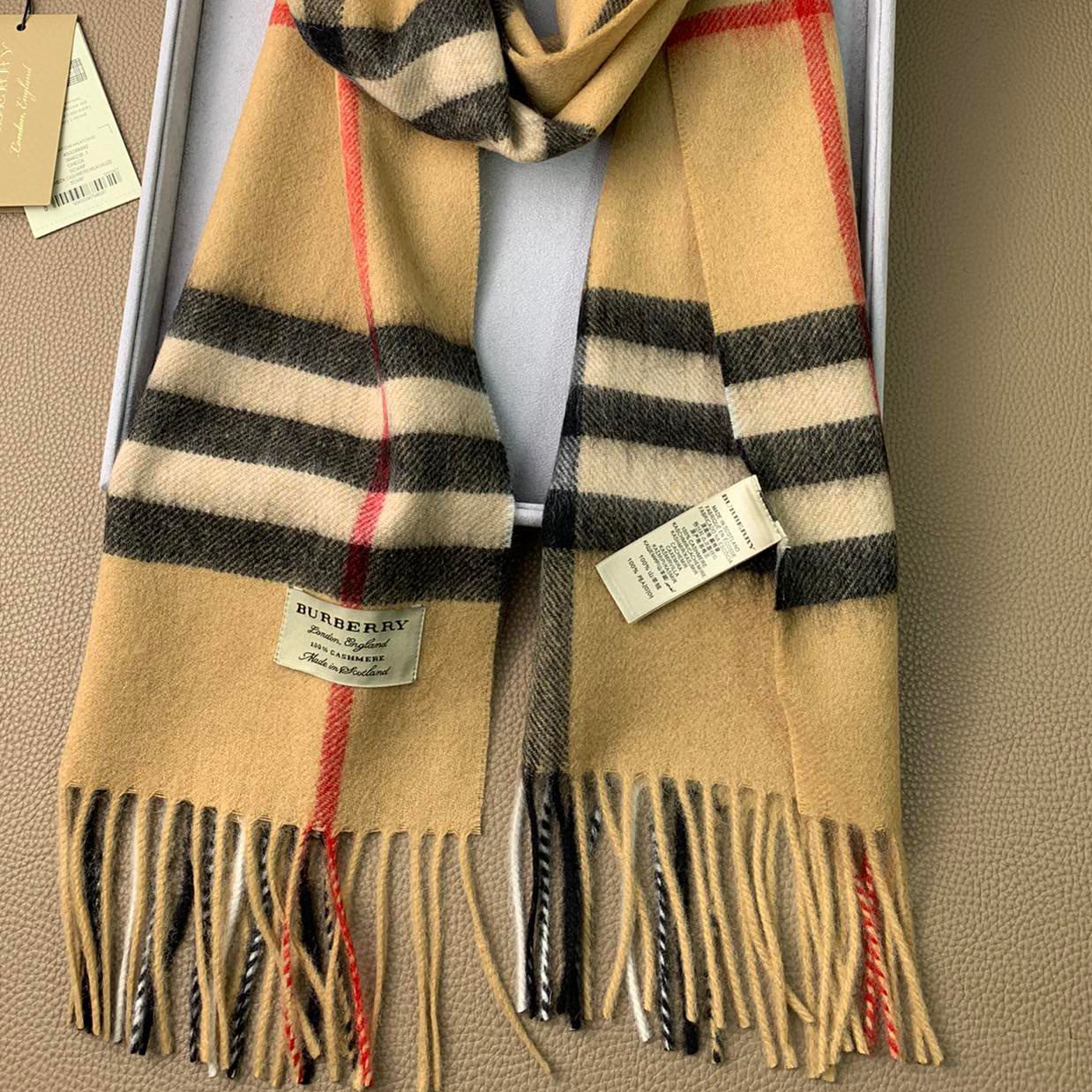 Burberry- Beige Cashmere Scarf