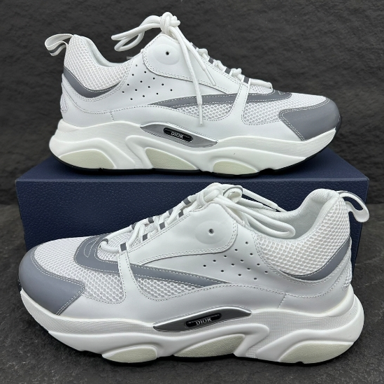 Dior-White Mesh Fabric Sports Shoes