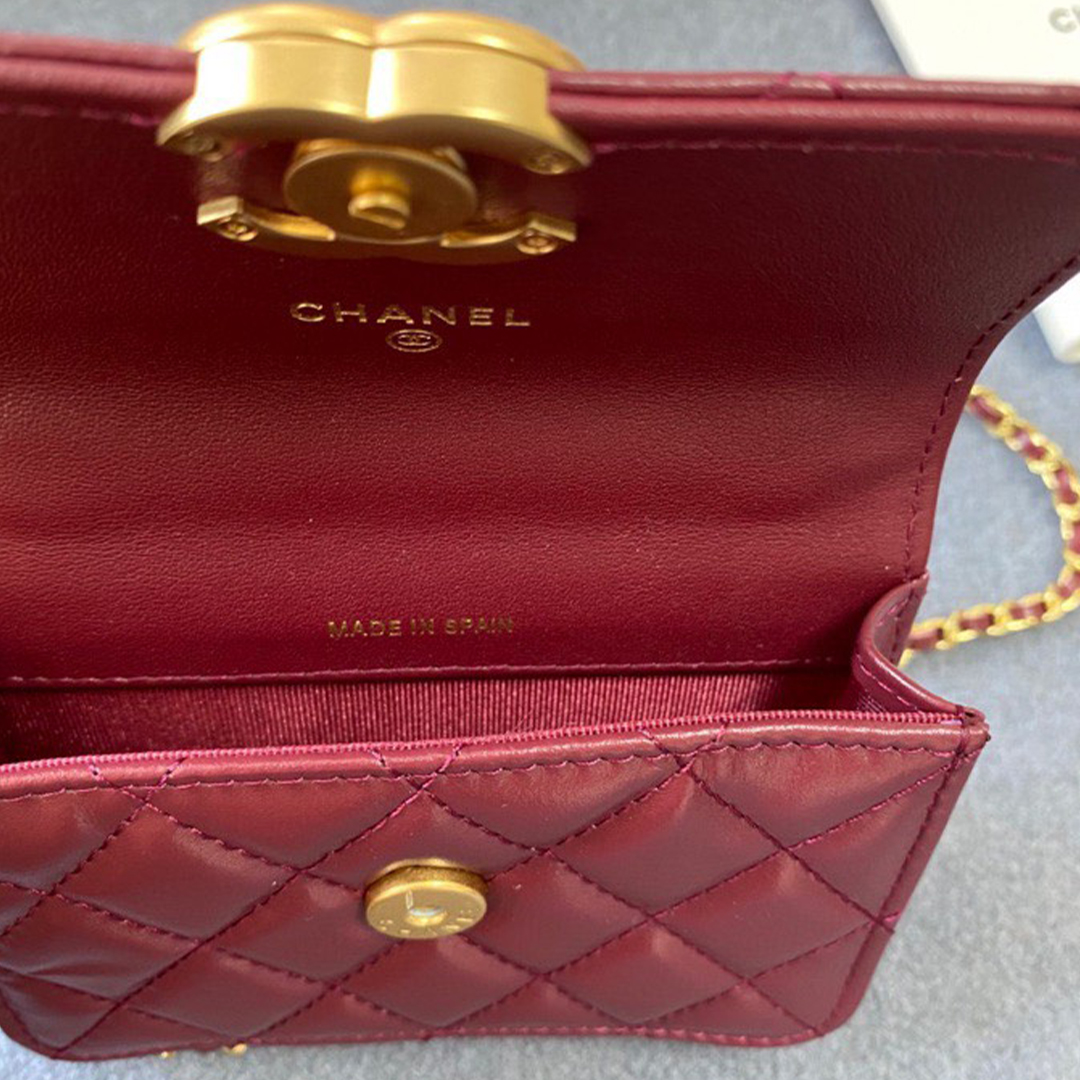 Chanel-Waxed Cowhide Bimetal Ball Mini Bag