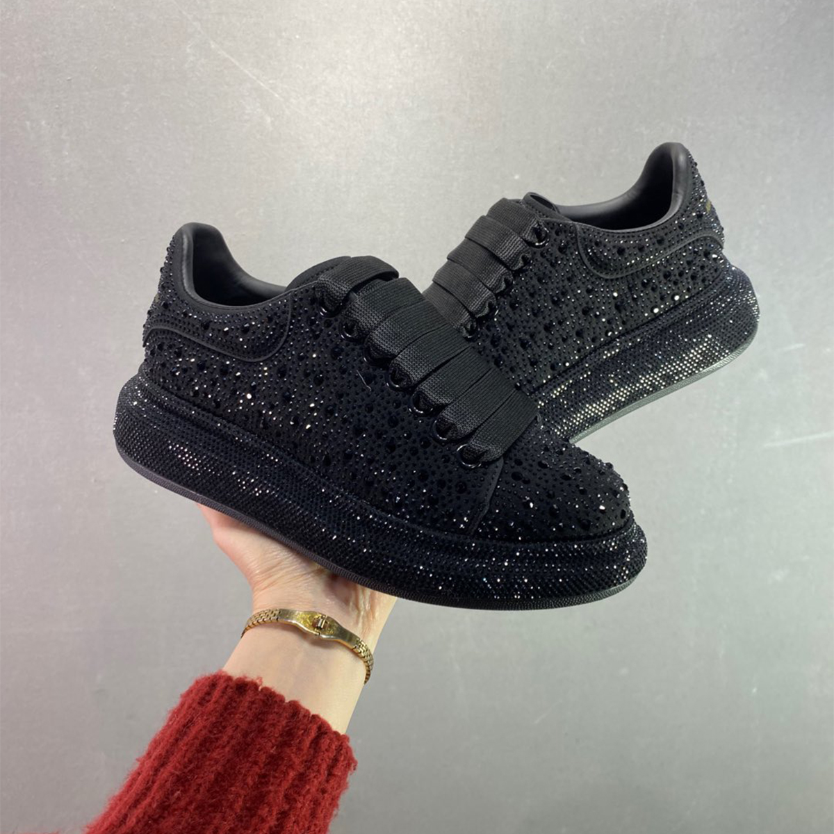 Alexander Mcqueen-pure black diamond sneakers