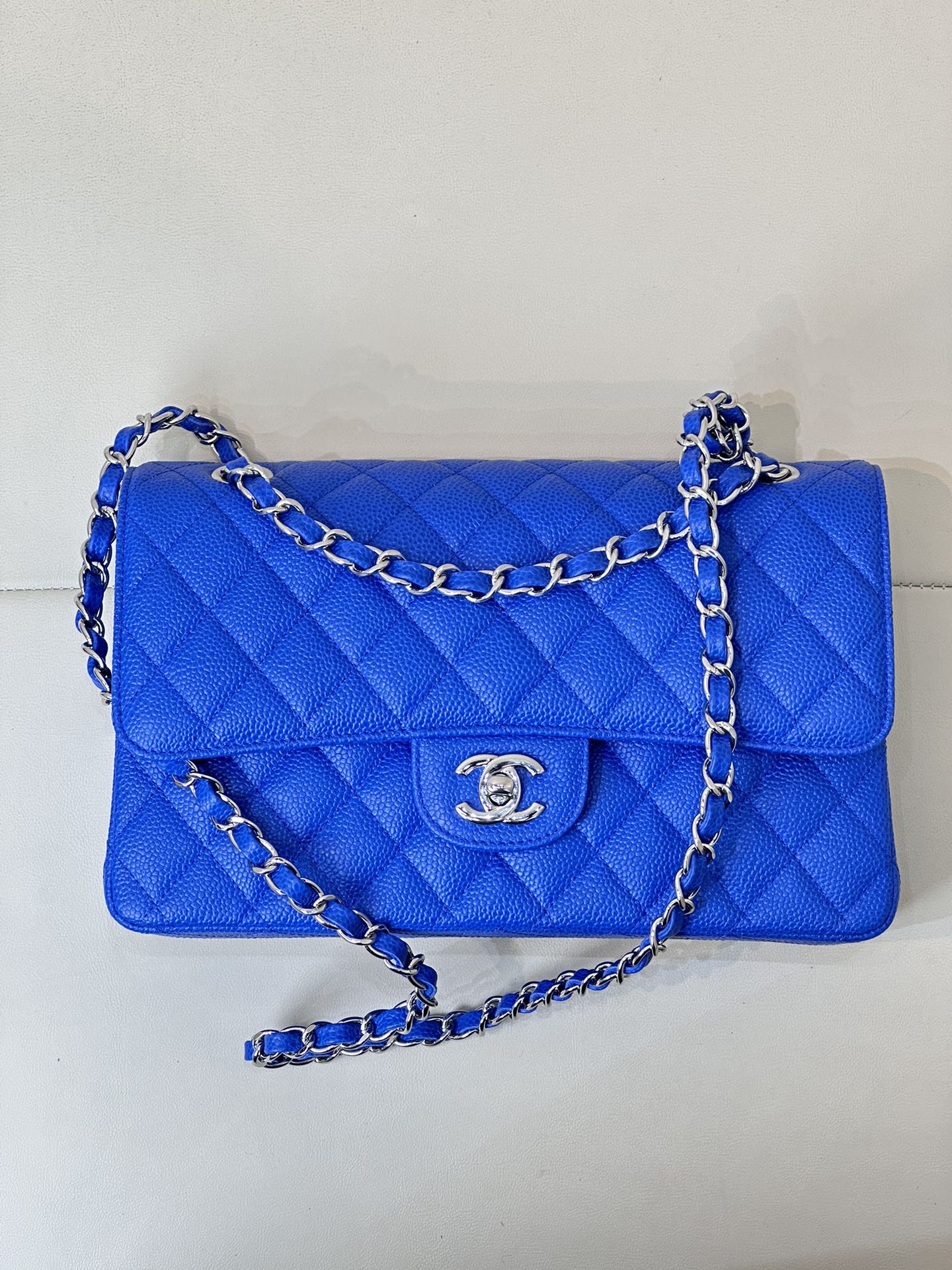 CHANEL - Classic Flap Medium Size Klein Blue Flap  Bag