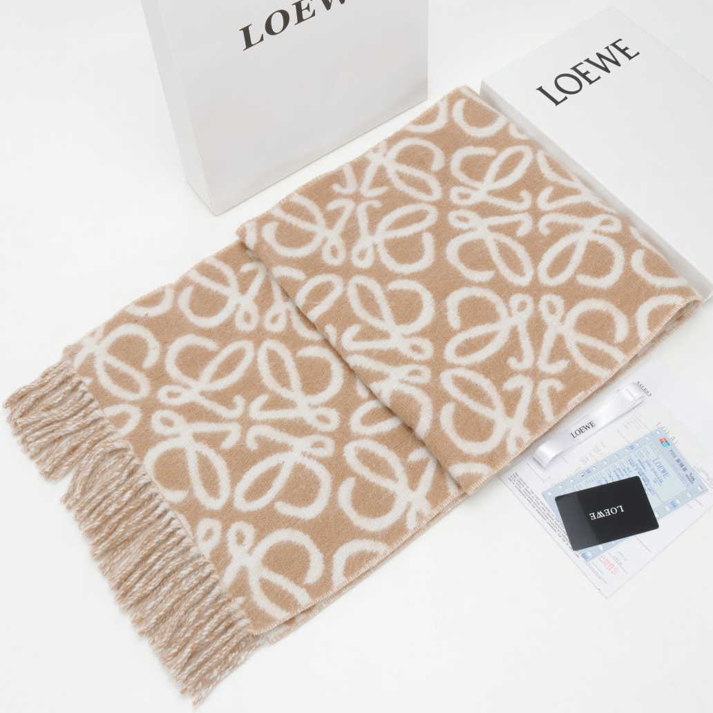 LOEWE- BEIGE Wool Scarf