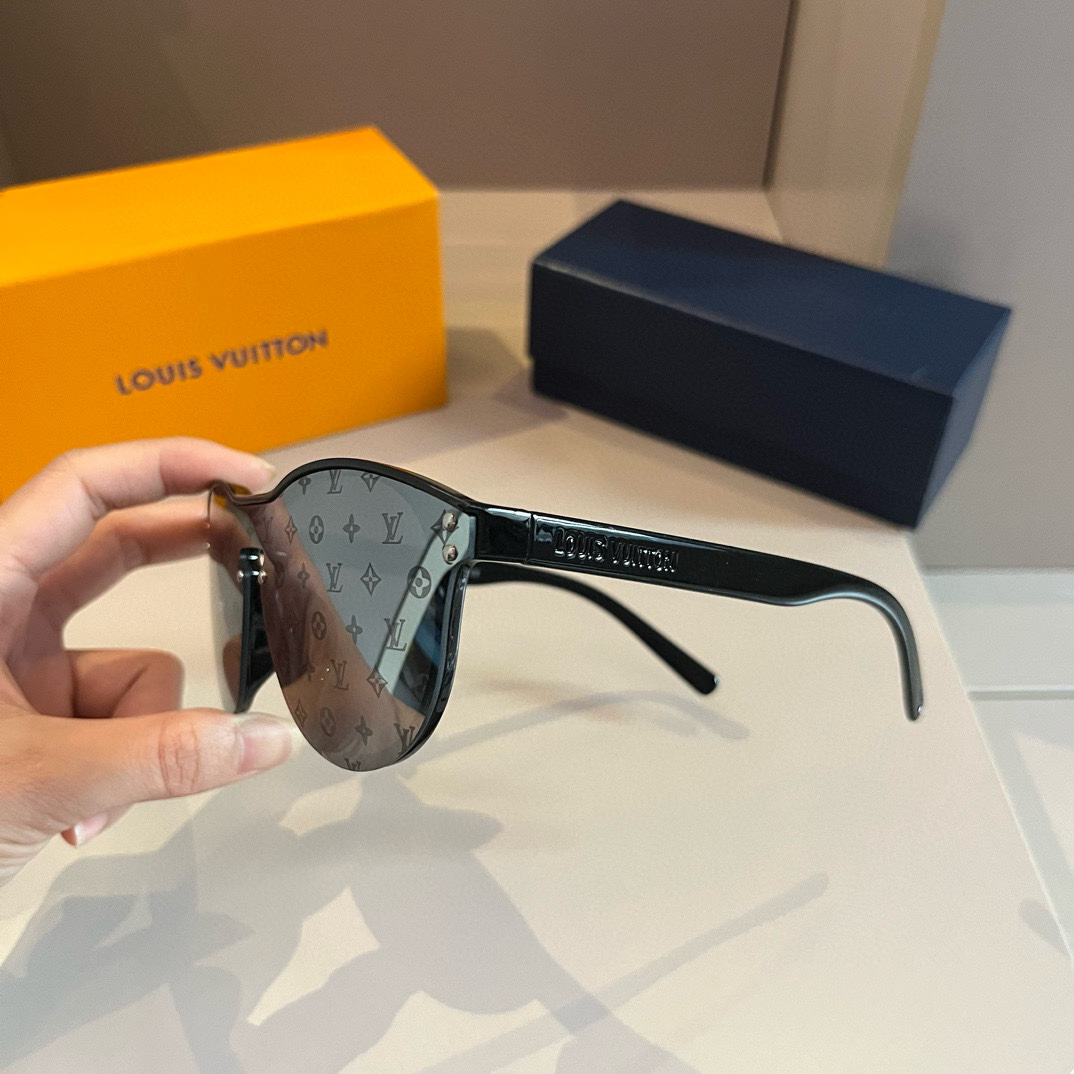 LV-Unisex small full printed round frame Sunglasses