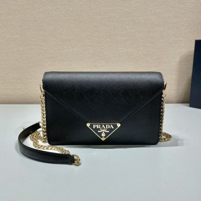 Prada-Chain Flip Shoulder Letter Package