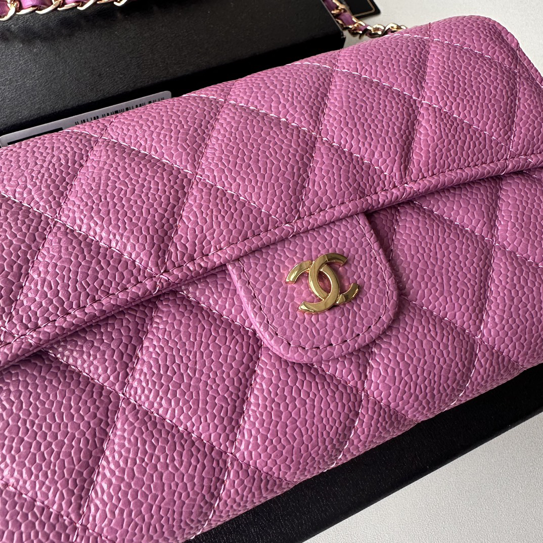 Chanel-Timeless Caviar Wallet Pink