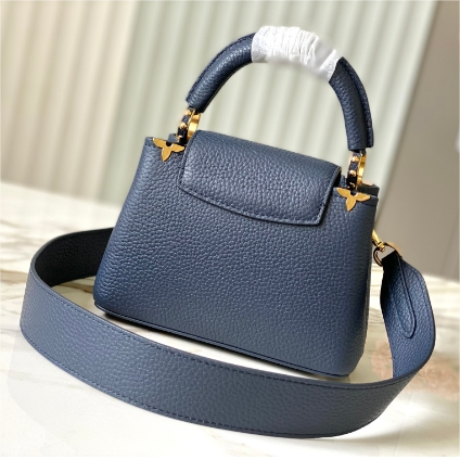 LV-Capucines Blue Flower Crown Cow Leather Mini Handbag