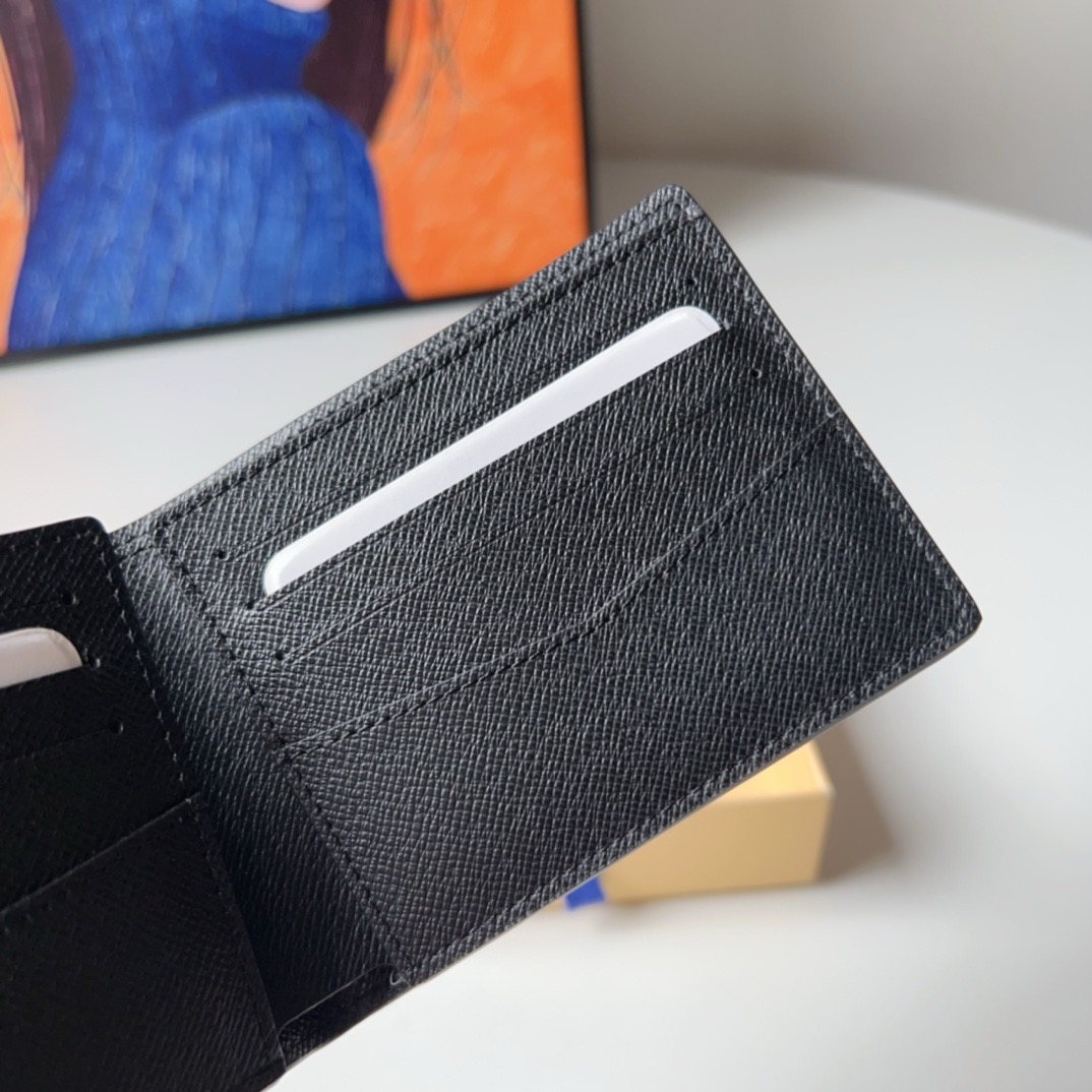 LV-M62294 Black Flower Slender Wallet