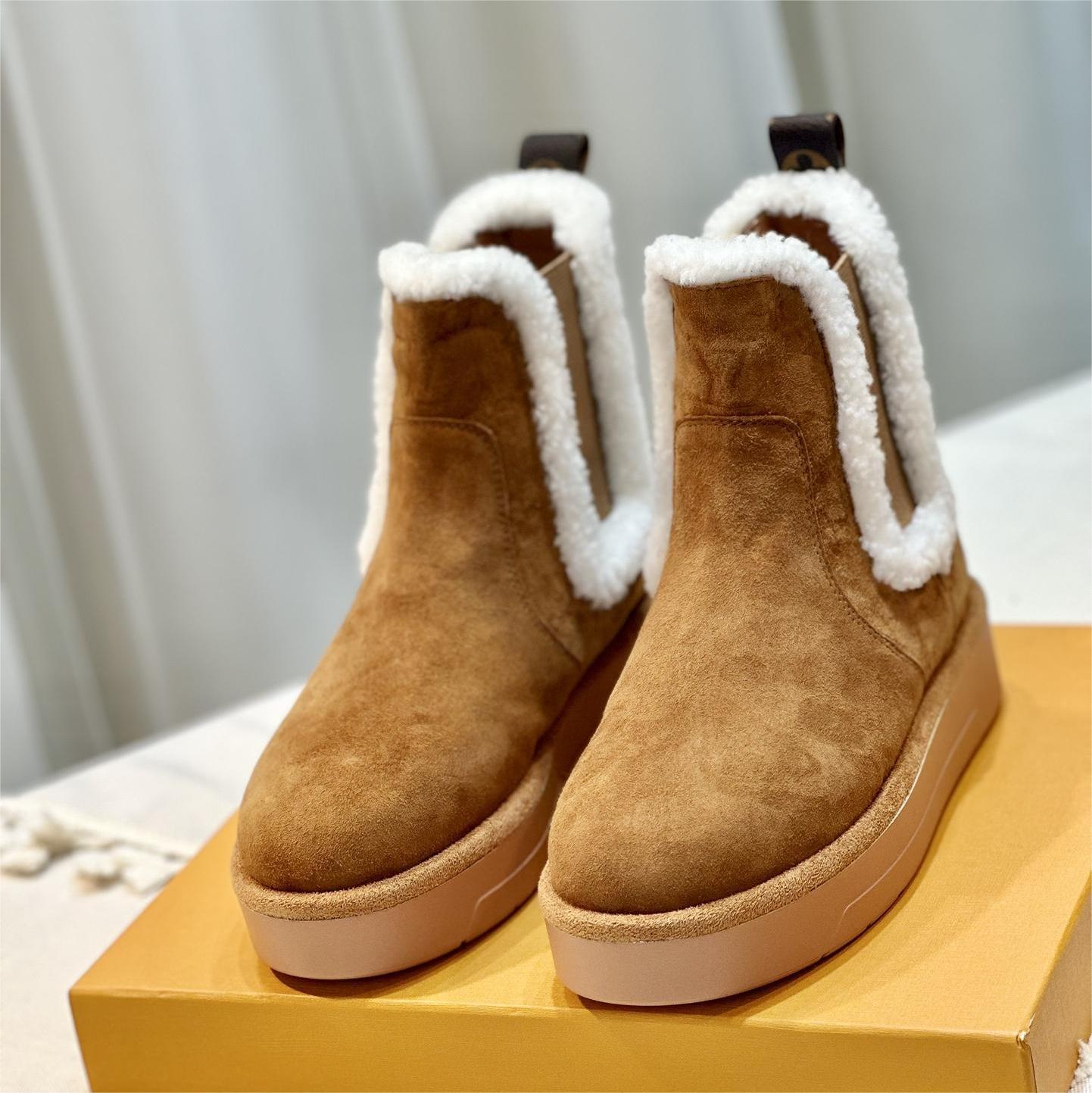 LV-Wool Thick soled Chelsea Woolen Boots
