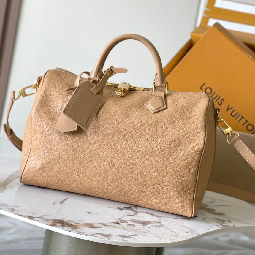 LOUIS VUITTON - Speedy Soft 30 Cowhide Leather Shoulder Crossbody Travel Bag