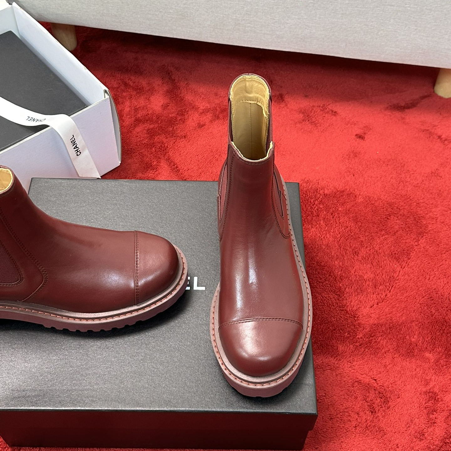 Chanel - Lambskin Platform Ankle Boots