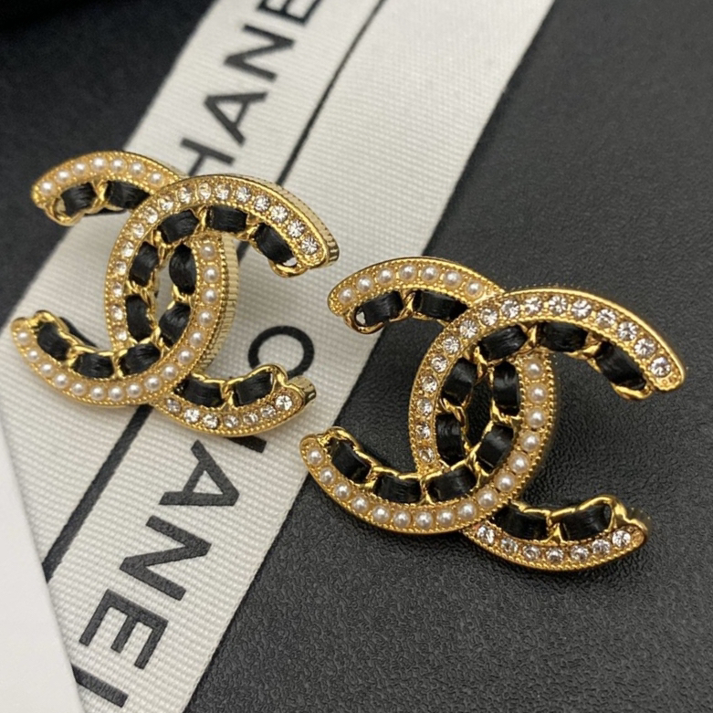 Chanel logo earrings