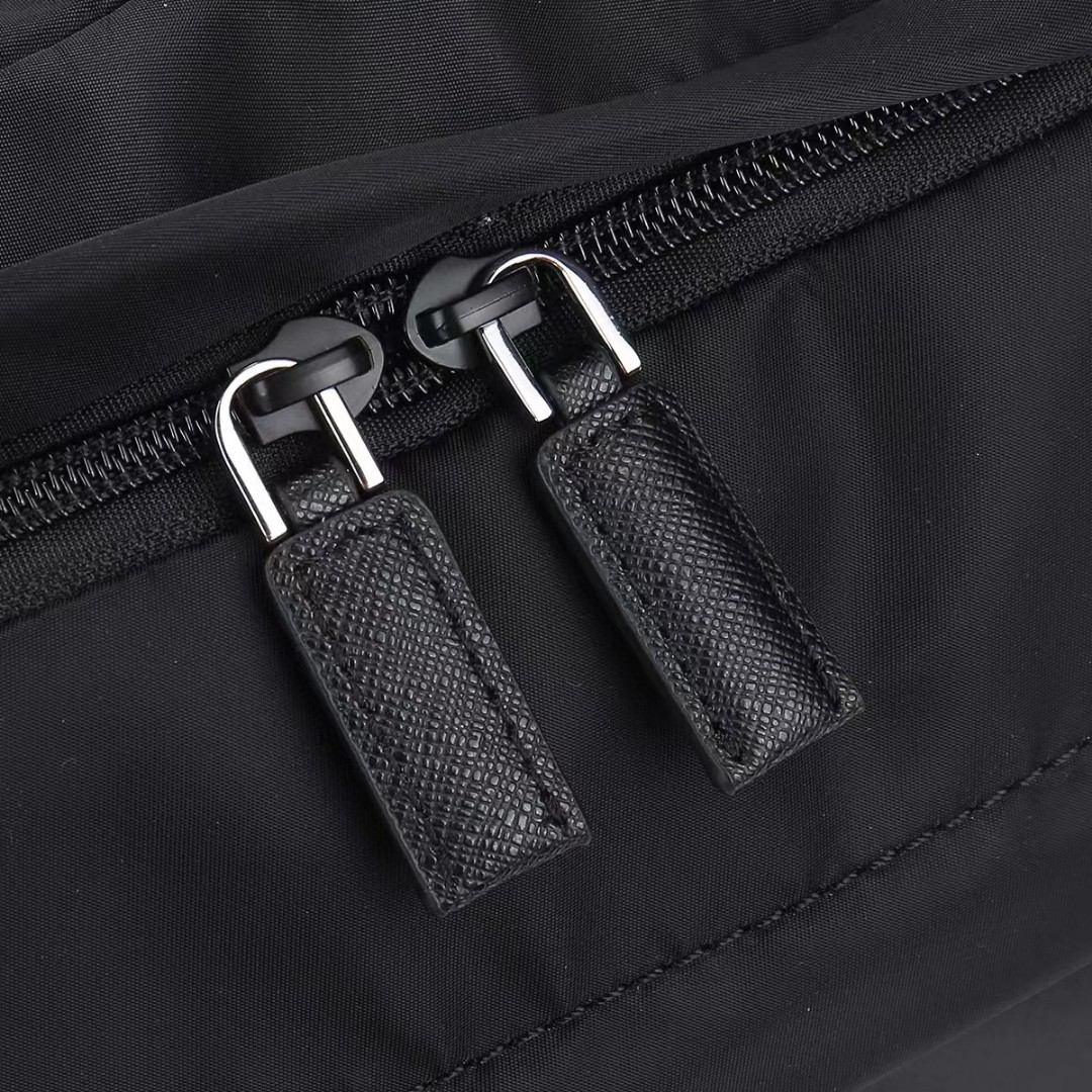 Prada-Triangle logo Safiano leather handle backpack