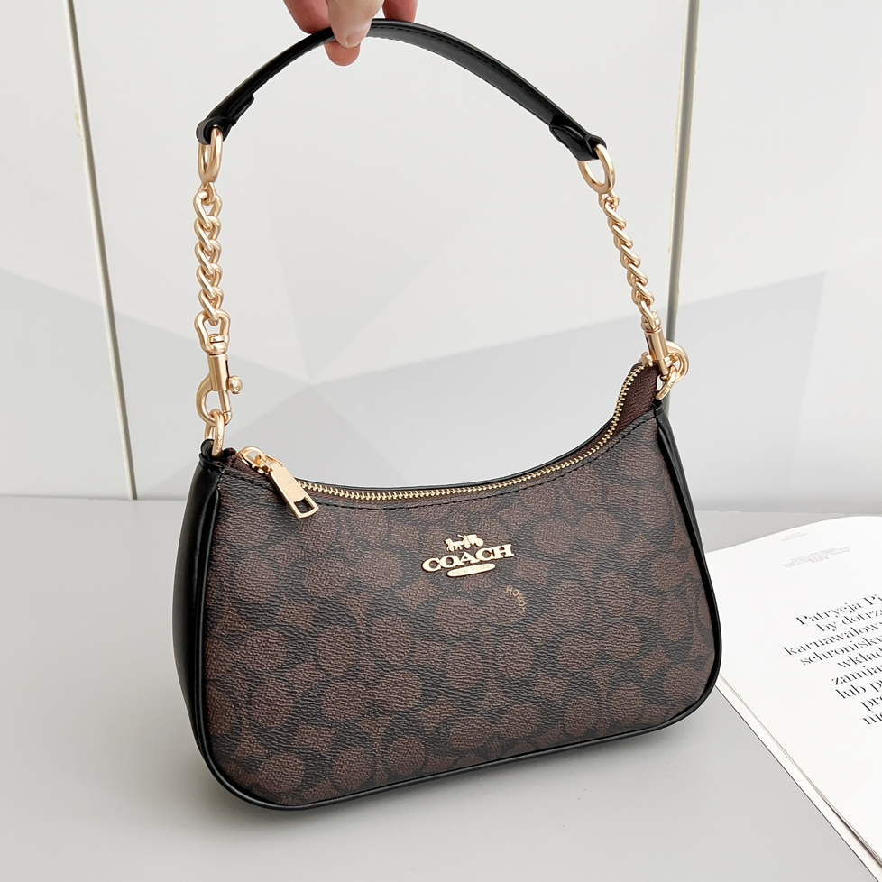 COACH - Teri 25 Leather Underarm Bag Handbag Shoulder Crossbody Bag