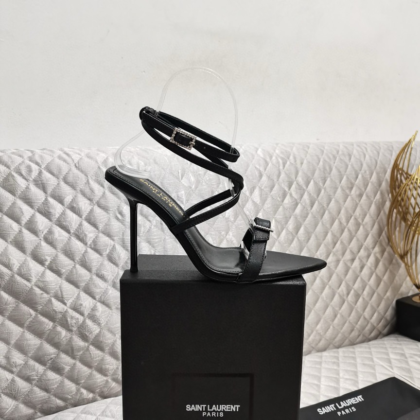 YSL-New rhinestone buckle sandals