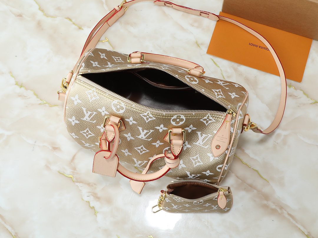 LOUIS VUITTON x Nigo LV Speedy Bandoulière P9 30 Leather Shoulder Crossbody Handbag