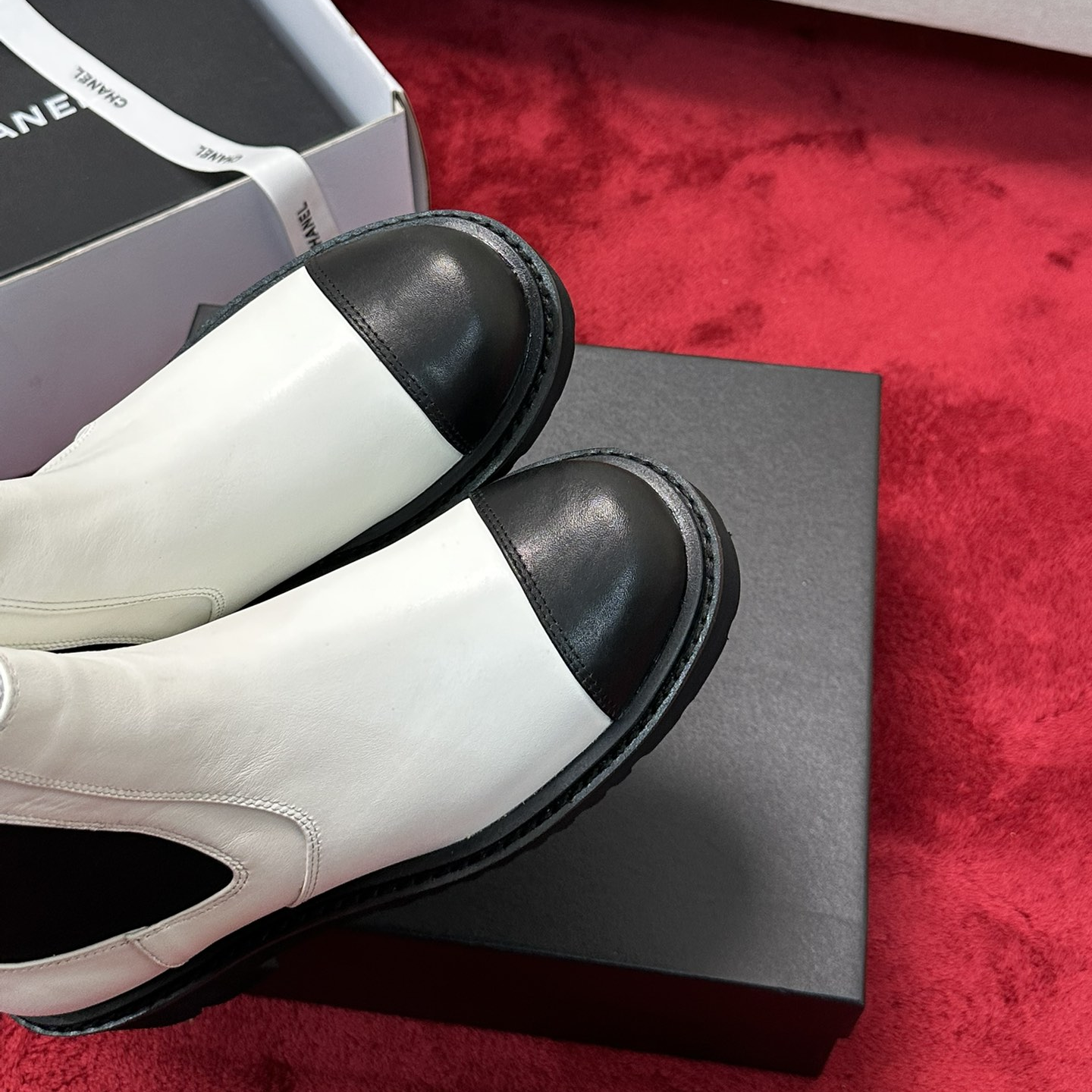 Chanel - Lambskin Platform Ankle Boots