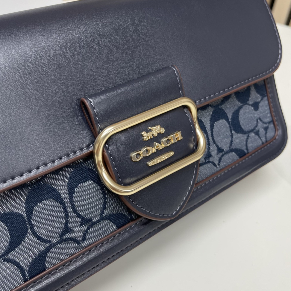 COACH - Morgan 27 Leather with Fabric Underarm Bag Handbag Shoulder Bag