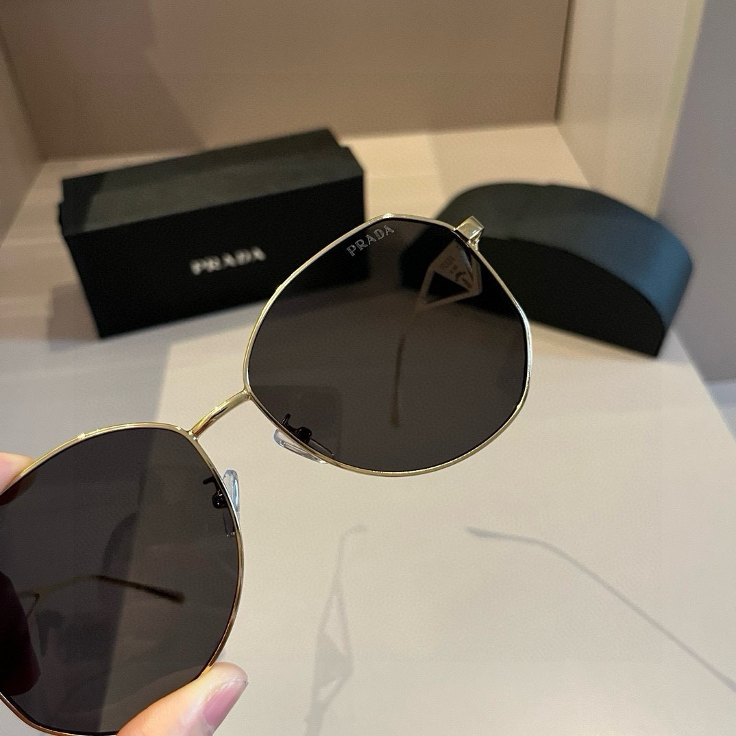 Prada Pilot Double Beam Toad Mirror Triangle Logo Sunglasses