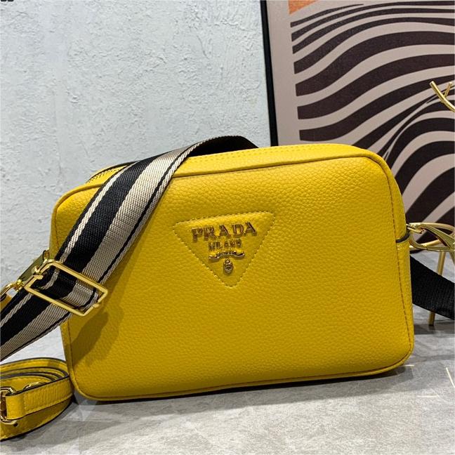 Prada-Imported first layer coarse lychee grain cowhide