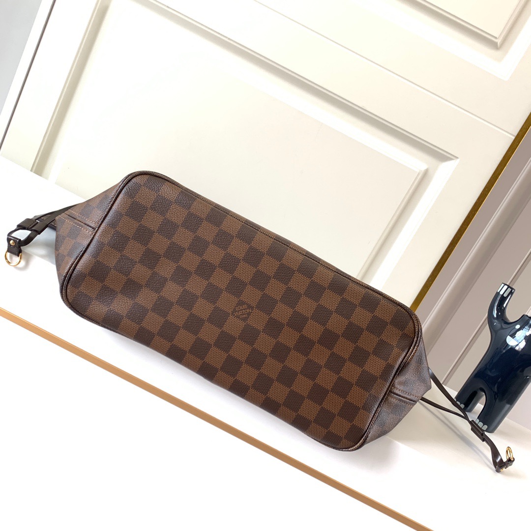 LV-neverfull classic medium coffee plaid handbag