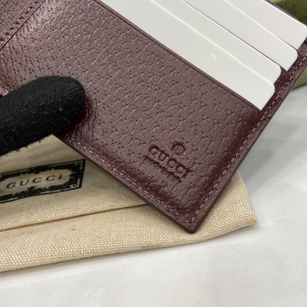 GUCCI- Canvas Black and Bordeaux Red Wallet