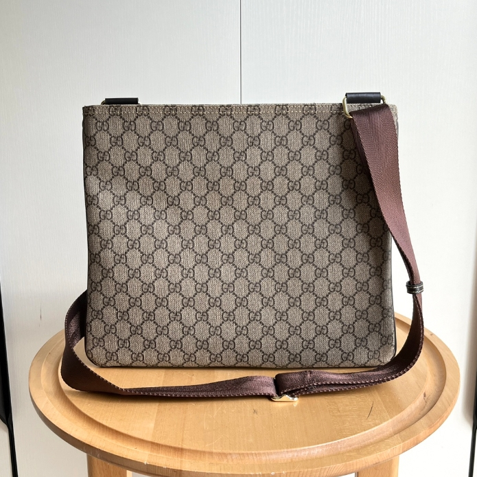 Gucci-Old Flower Canvas Crossbody Bag
