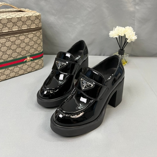 Prada-Classic Triangular Logo Loafers