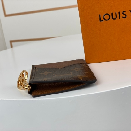 LV-Old Flower Brown Card Clip