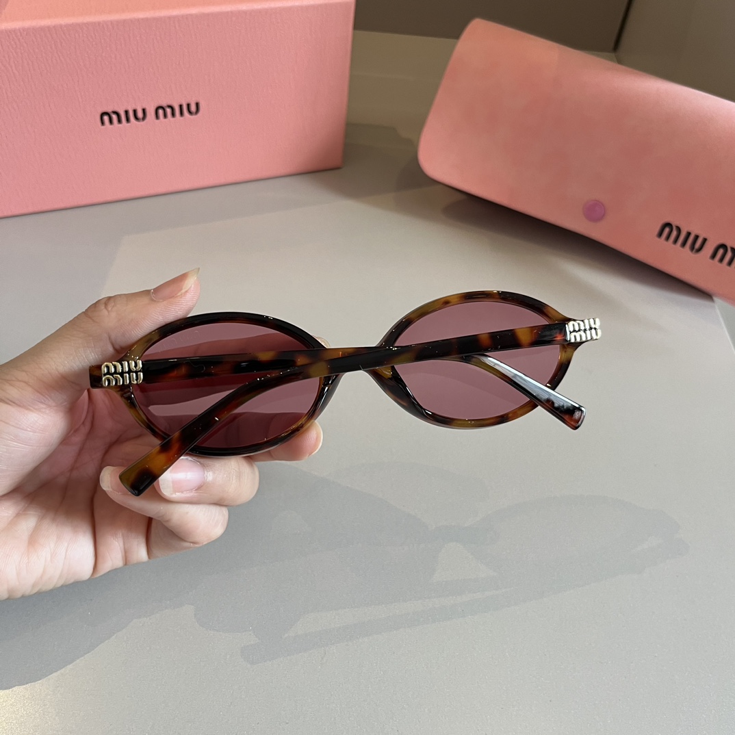 MiuMiu-2024 new retro oval frame versatile sunglasses