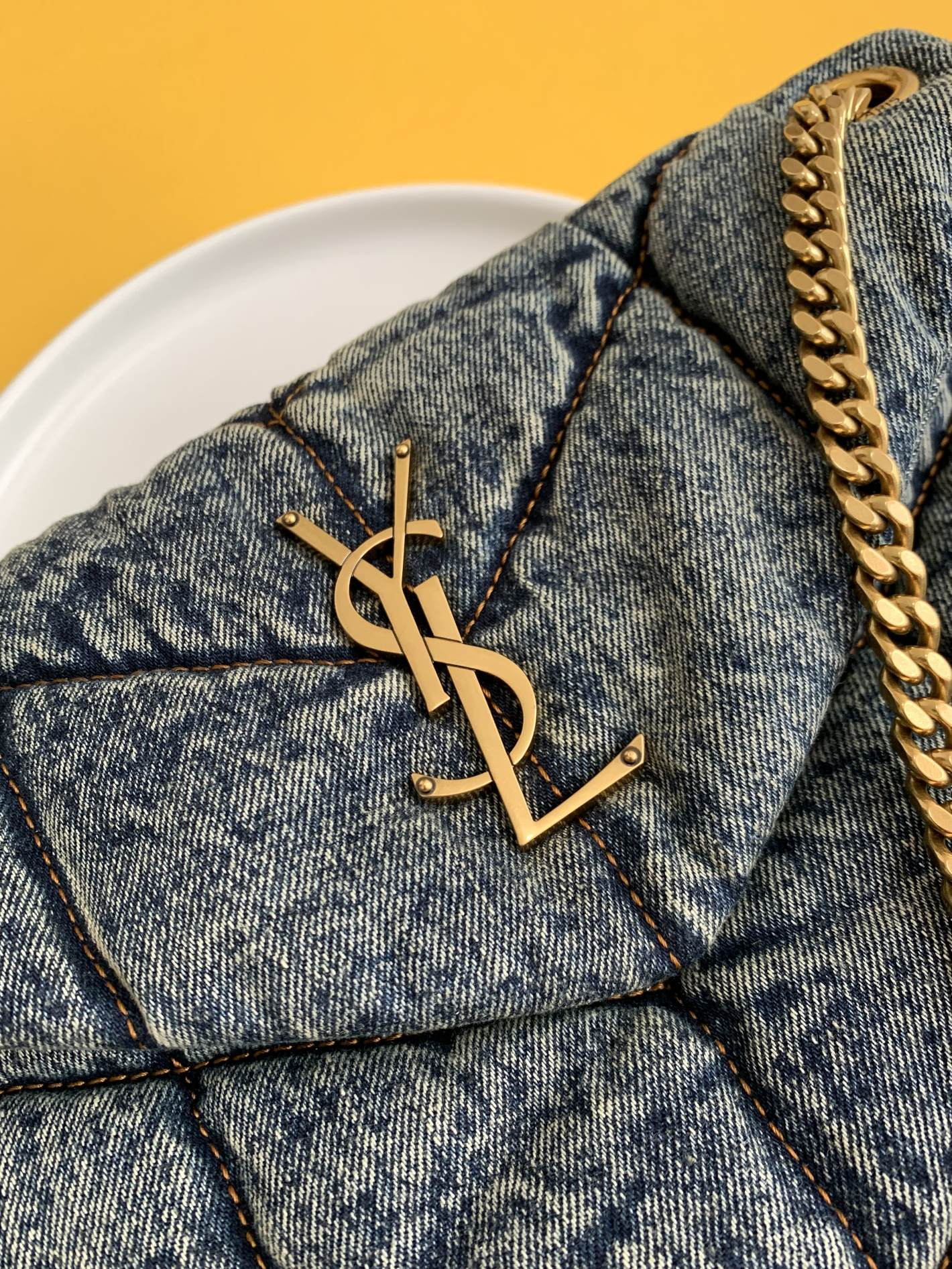 YSL - Puffer - Blue Gray Cloud Bag Pillow Bag Crossbody Shoulder Bag