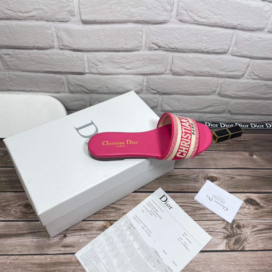 Dior-Embroidered flat sandals