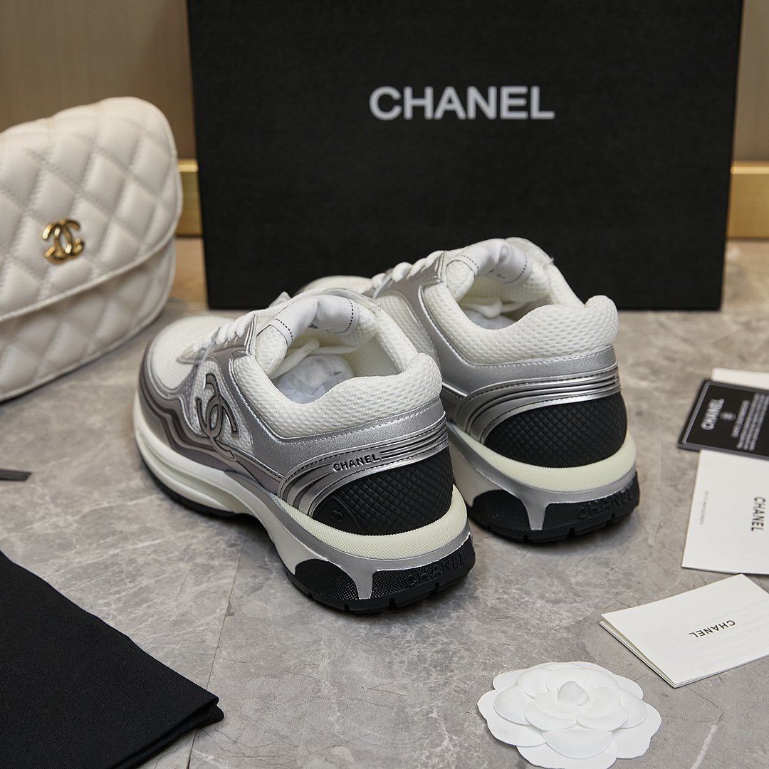 Chanel-Top casual silver white Sports Shoes