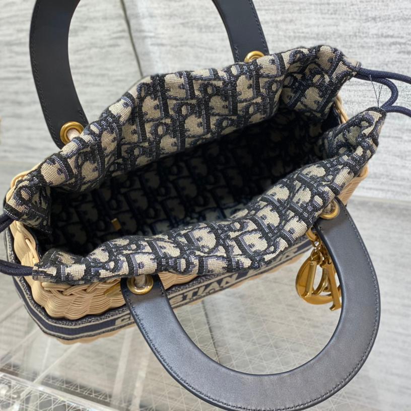 Dior-Wicker Willow bamboo woven large bag