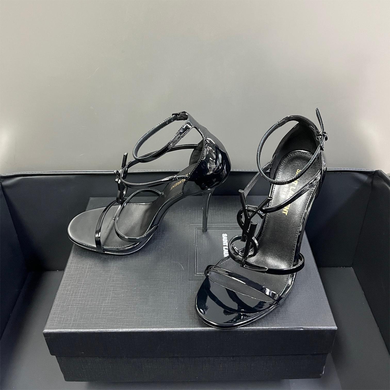 YSL-Imported calf patent leather