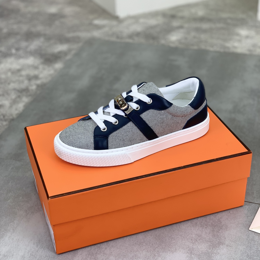 Hermes-Couple lace up sports and leisure shoes
