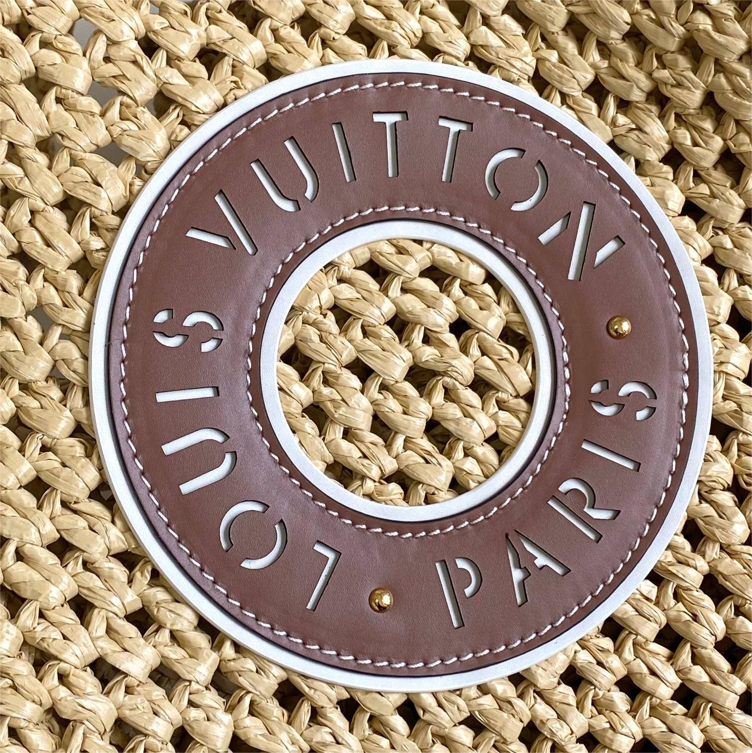 LV-By The Pool Series Lafite Grass Woven Tote Bag