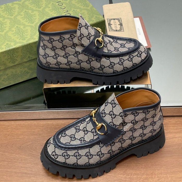 Gucci-Horse Collar Buckle Thick Soled Ankle Boots
