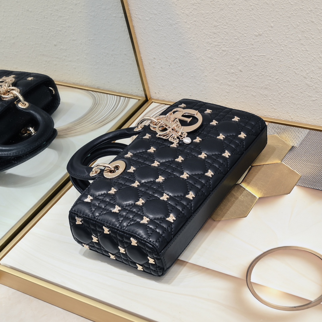 Dior-Butterfly Studded Toffee Bag