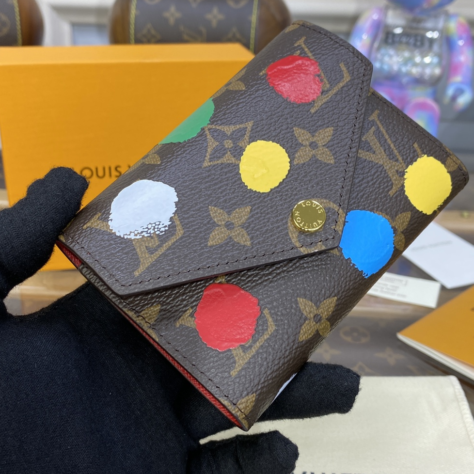 LV-Vuitton Sarah Monogram Full Print Polka Dot Wallet