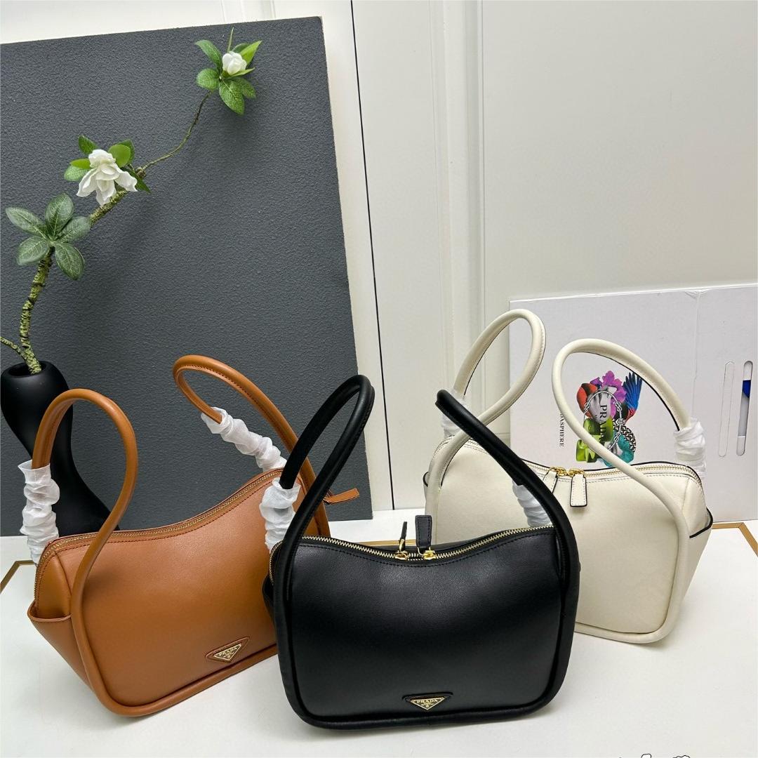 Prada-Soft grain imported calf leather bowling bag