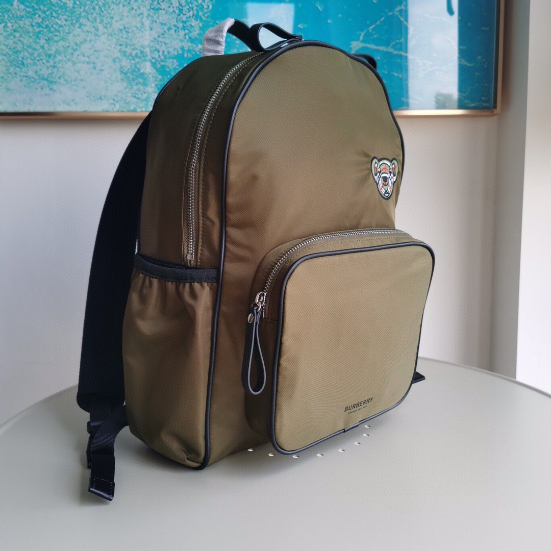 Burberry-Nylon embroidered backpack