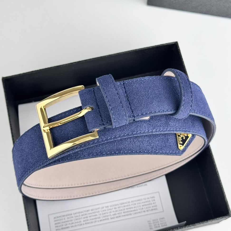 PRADA - Suede Leather Waist Belt