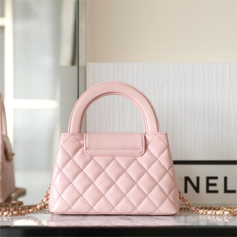 Chanel-Kelly Large Pink Handheld Chain Bag