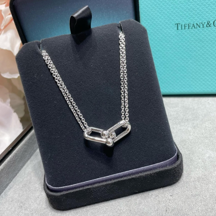 TIFFANY&Co-Double Ring Smooth Horseshoe Buckle Necklace