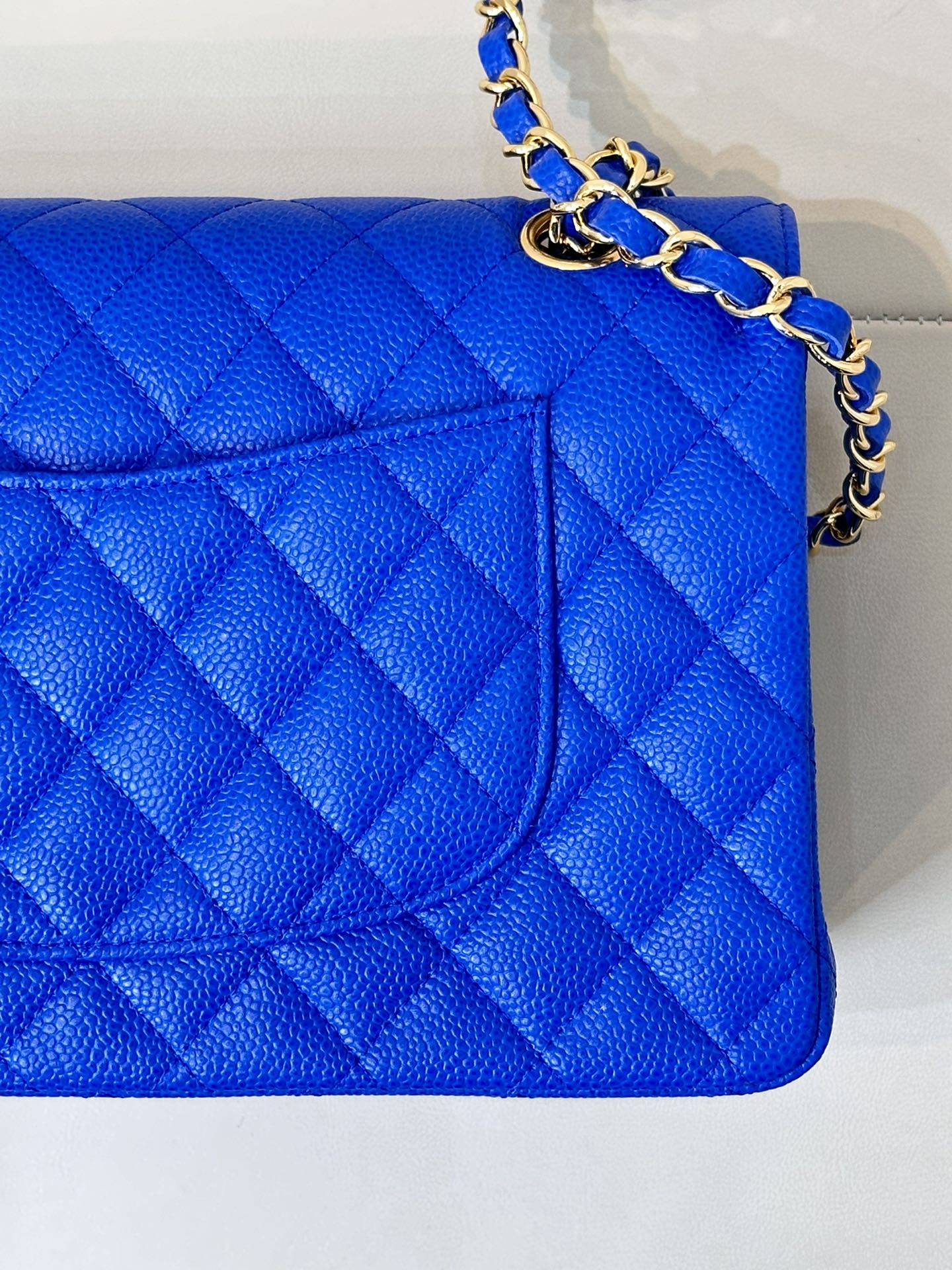 CHANEL - Classic Flap Medium Size Klein Blue Flap  Bag