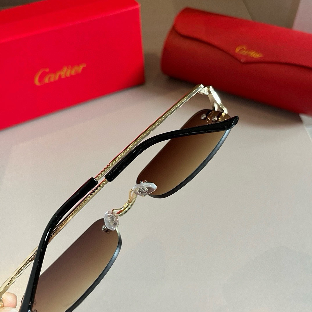 Cartier metal frameless PC leg sunglasses