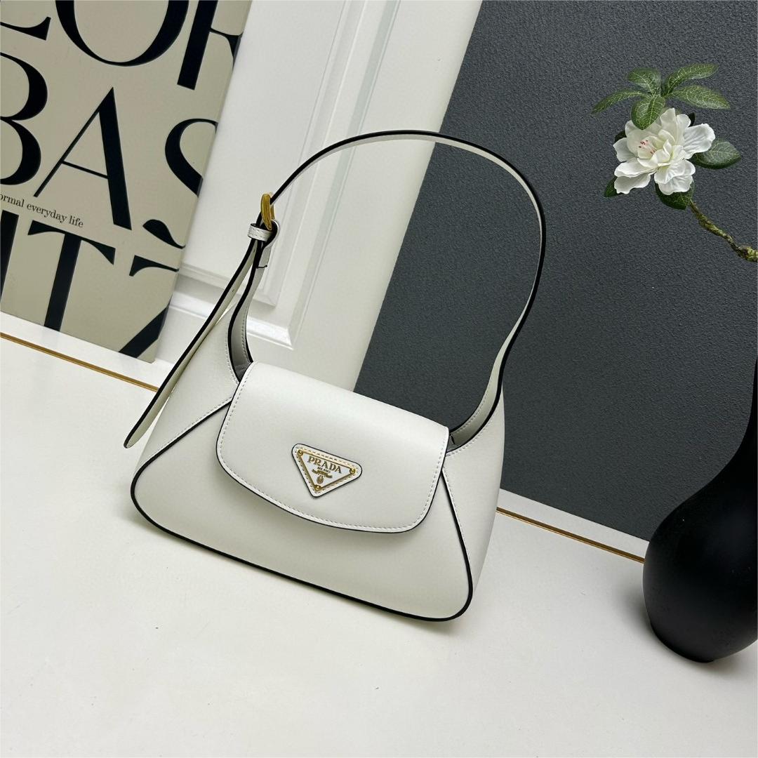 Prada-Small size French stick leather handbag with foreskin